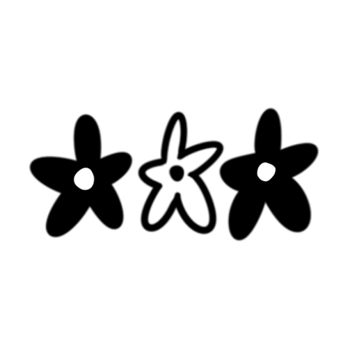 A row of 3 flowers tattoo designed by Carli Cherry.