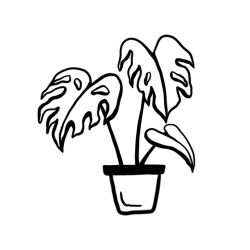 Simple house plant tattoo designed by Carli Cherry.