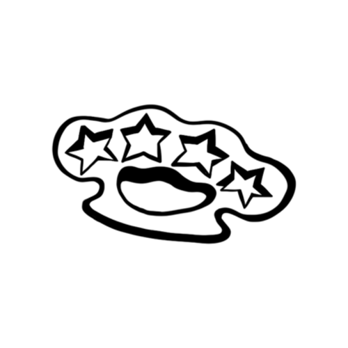 brass knuckles with stars designed by Carli Cherry.