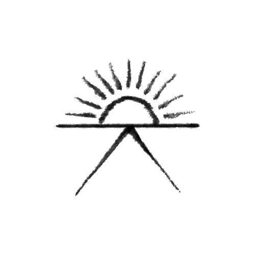 French prison style sunset over the horizon tattoo design by Kyle Huskey.