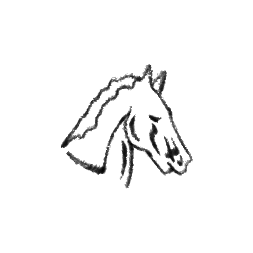 French prison style simple horse head tattoo design by Kyle Huskey.