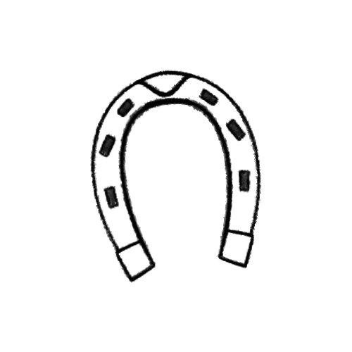 French prison style simple horseshoe tattoo design by Kyle Huskey.