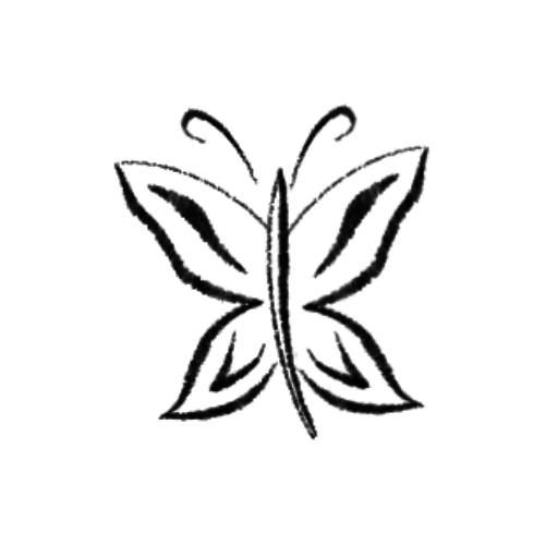 French prison style simple butterfly tattoo design by Kyle Huskey.