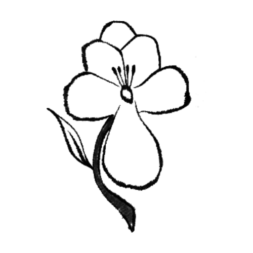 French prison style flower tattoo design by Kyle Huskey.