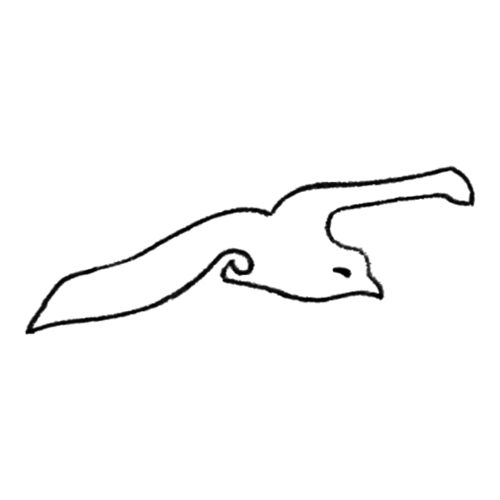 French prison style outline of a bird or seagull tattoo design by Kyle Huskey.