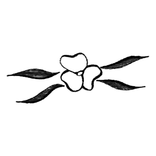 French prison style simple ornate flower tattoo design by Kyle Huskey.