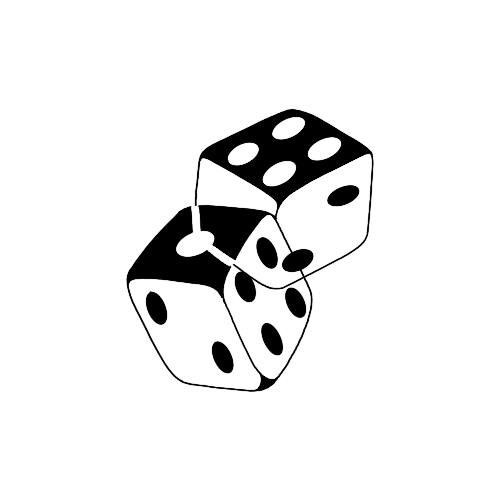 pair of two intersecting die tattoo design by Albie Brant.