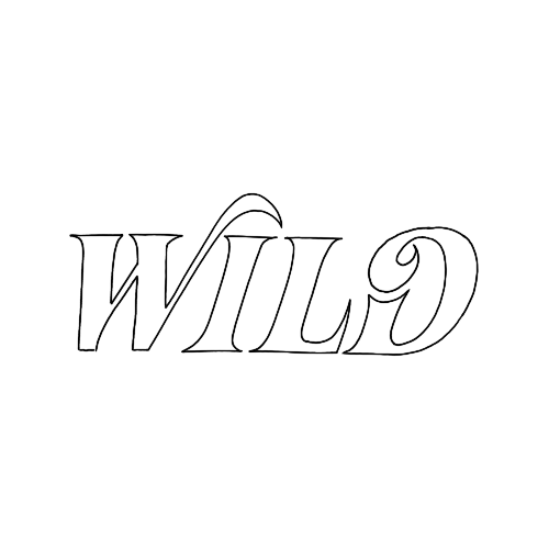 Wild written in a vintage font tattoo design by Albie Brant.