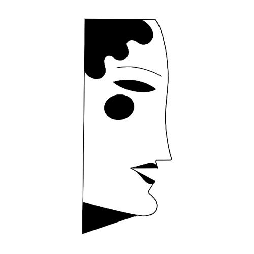 simple side profile of a face tattoo design by Albie Brant.