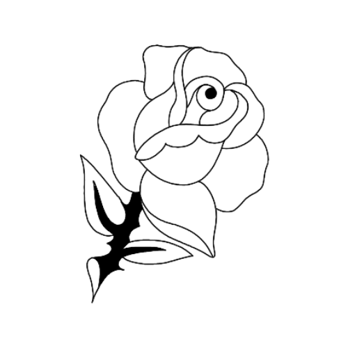 simple rose tattoo design by Albie Brant.