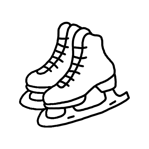 Ice Skates tattoo design for figure skating or hockey. 