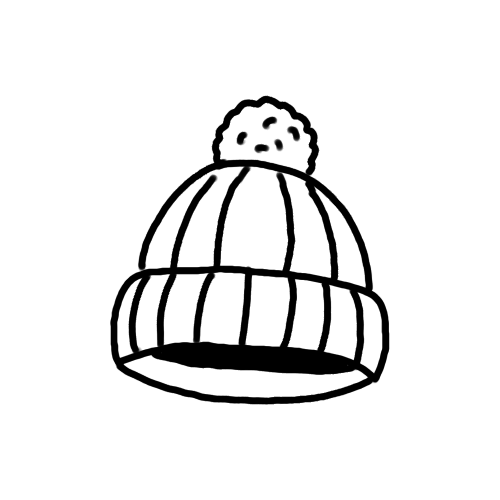 Woolen beanie hat tattoo design for a cold winter day. 