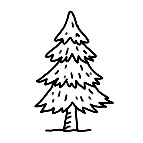 Single pine tree tattoo design.