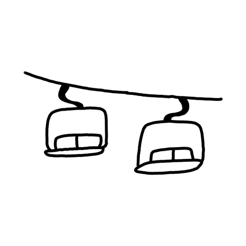 Simple mountain chair lift tattoo design. 