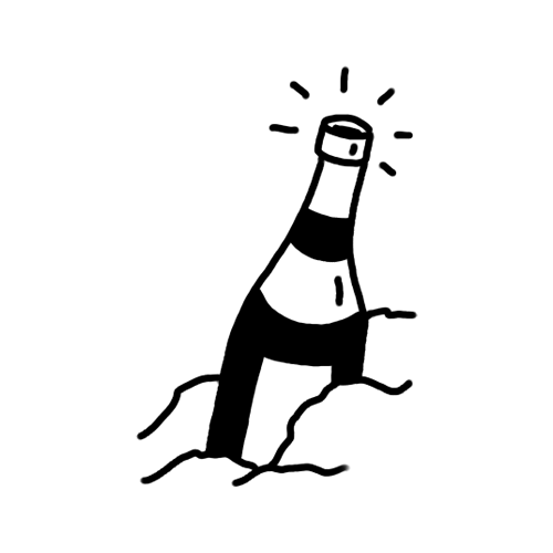 champagne in the snow tattoo design. 