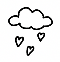 Rain the love on down with this clouds raining hearts tattoo.