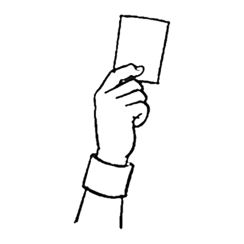 Referee hand holding up card tattoo design to celebrate the World Cup
