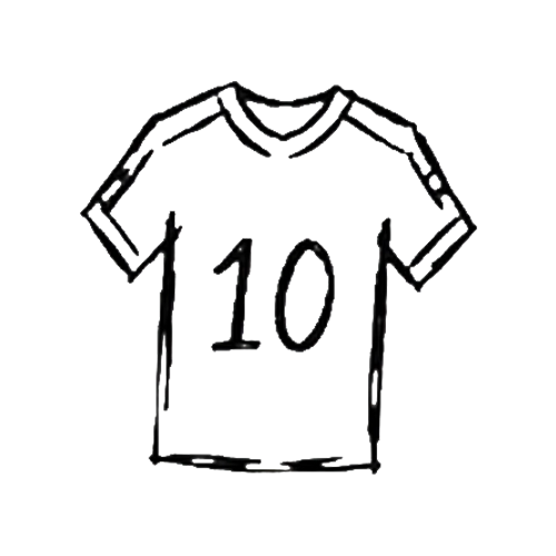 Soccer Jersey with the number 10 tattoo design to celebrate the World Cup