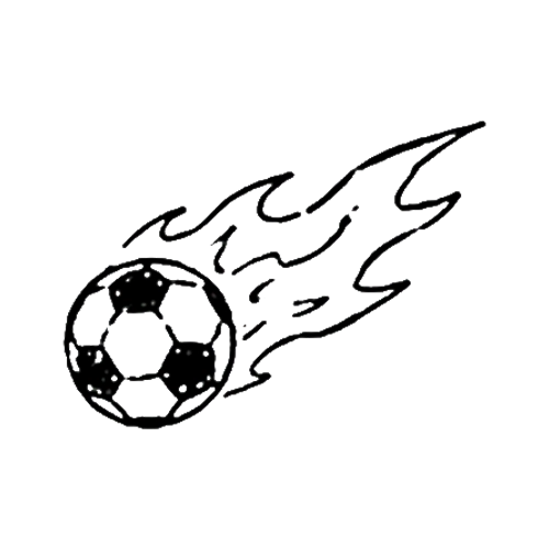 Soccer ball with flames tattoo design to celebrate the World Cup
