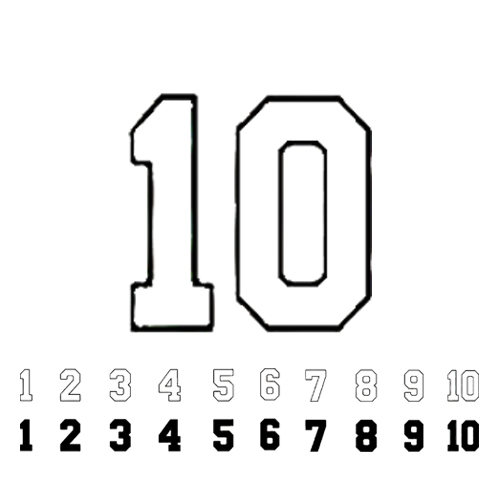 Customizable jersey numbers. Pick any two numbers to rep your number or favorite player as a tattoo.