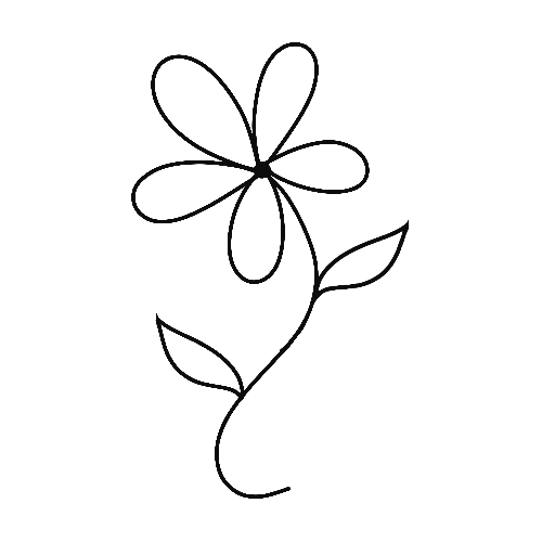 simple flower tattoo design by Tea Pandora.
