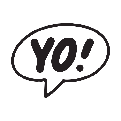 Yo speach bubble tattoo design by Micah NYC.