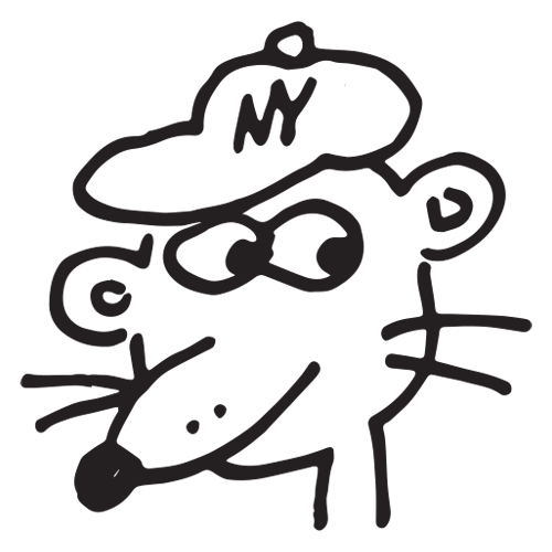 Rat wearing a NY hat tattoo design by Micah NYC.
