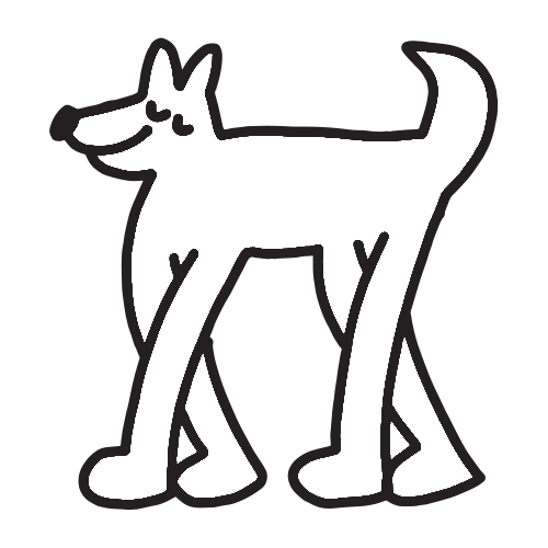 Long legged dog tattoo design by Micah NYC.