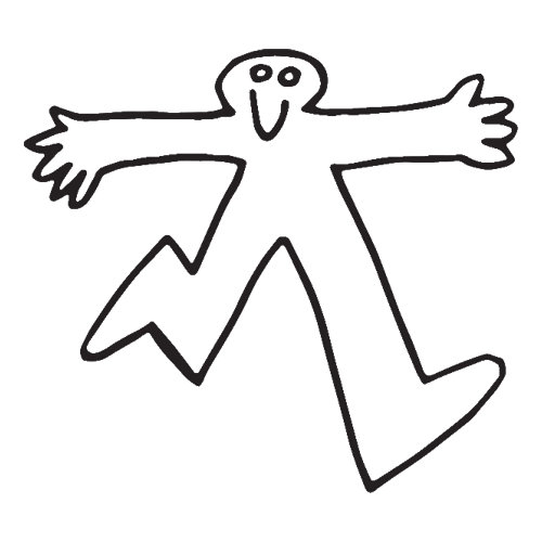 Free hugs character tattoo design by Micah NYC.