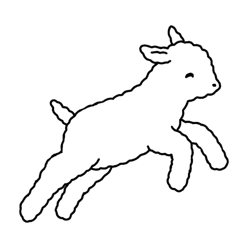 A simple lamb jumping tattoo design by BODYRUINER.