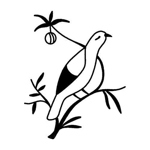 A simple bird on a branch tattoo design by BODYRUINER.