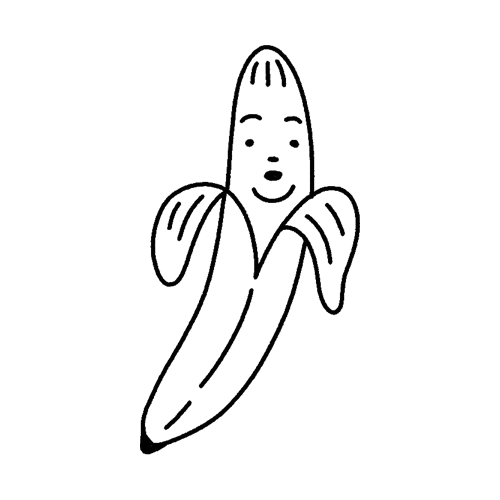 Smiling banana tattoo design by BODYRUINER.