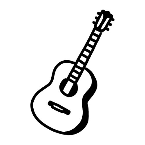 acoustic guitar tattoo design.