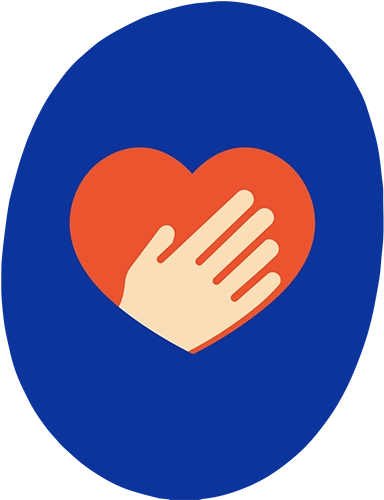 Illustration of a hand over a heart