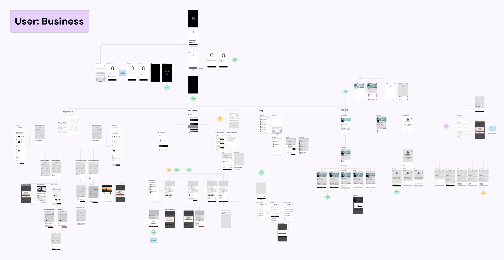 Kalyani's sitemap for the business management platform