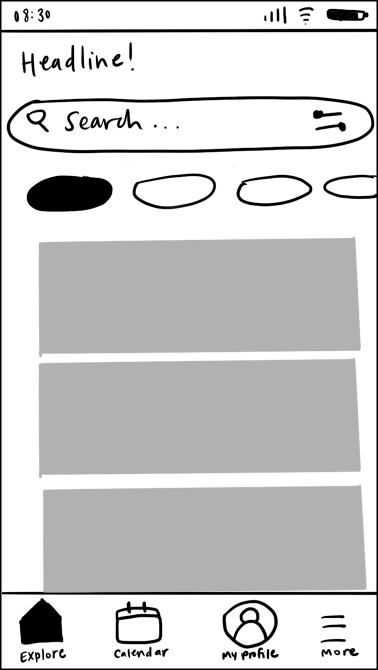 A sketch idea for the Kalyani home screen