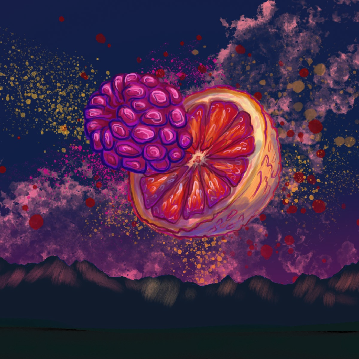 WOW! Real Fruit: raspberry, blood orange