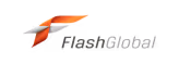 The Flash Global logo, set against a black background, prominently features the company name in bold, modern lettering. "Flash" is highlighted, with "Global" displayed in a lighter gray,  beside it. The design include a stylized letter F in the left and top corner, emphasizing the company's dynamic and international presence. This sleek and professional logo represents Flash Global's innovative logistics solutions and global reach. The contrast of the white text against the black background ensures clarity and accessibility.