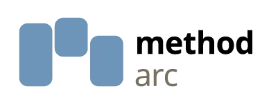 Method Arc company logo with stylized blue rectangular shapes and the text 'method arc'.