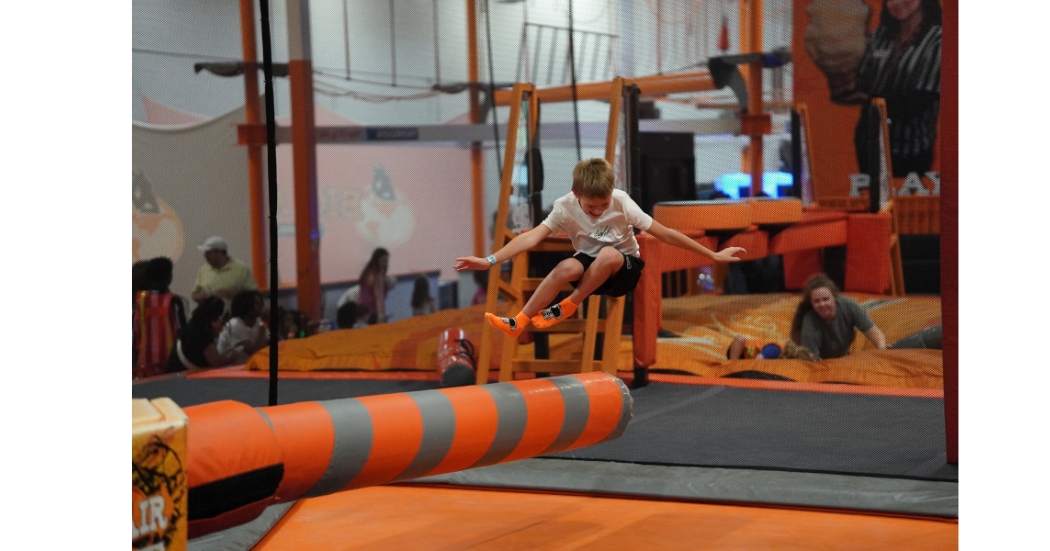 Big Air Greenville rolling log obstacle
