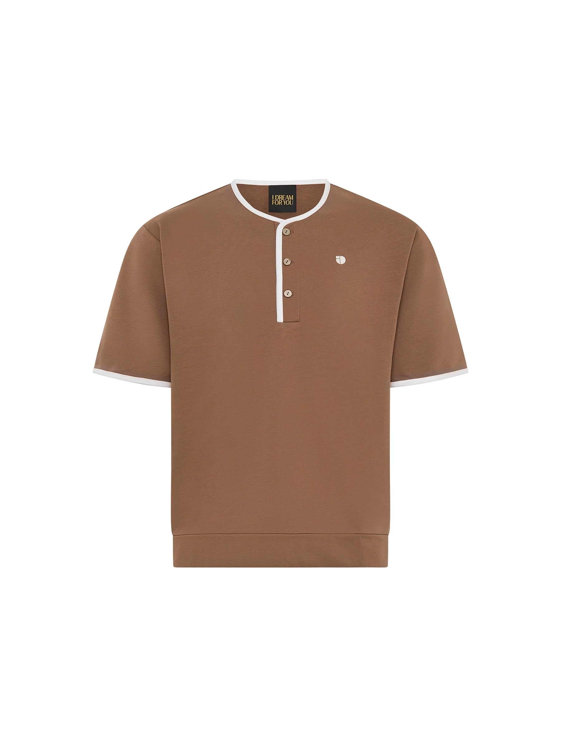 Bound Neck Shirt - Brown