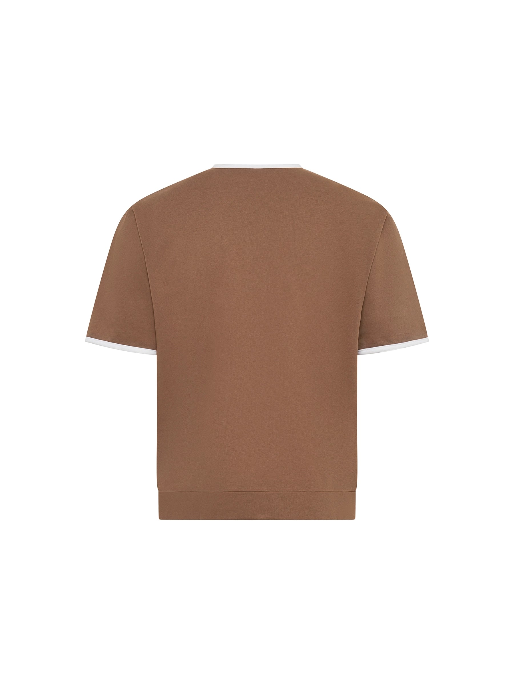 Bound Neck Shirt - Brown