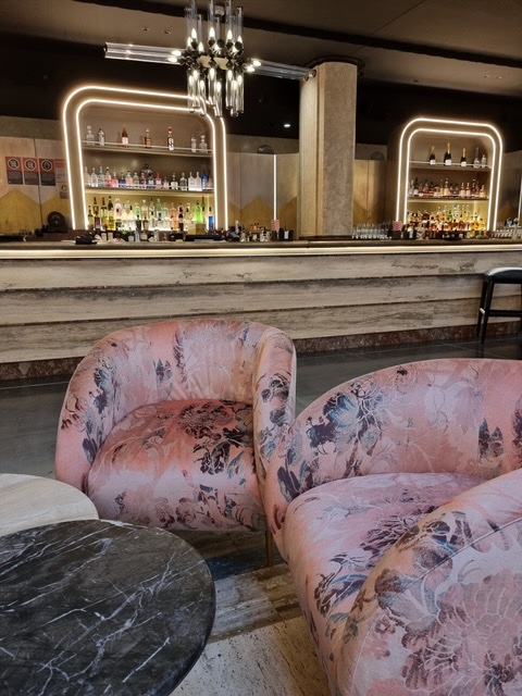 Armchairs custom printed with designs by Kerrie Brown