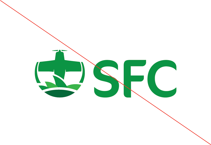 Green SFC Logo with Red Diagonal Line on a white background
