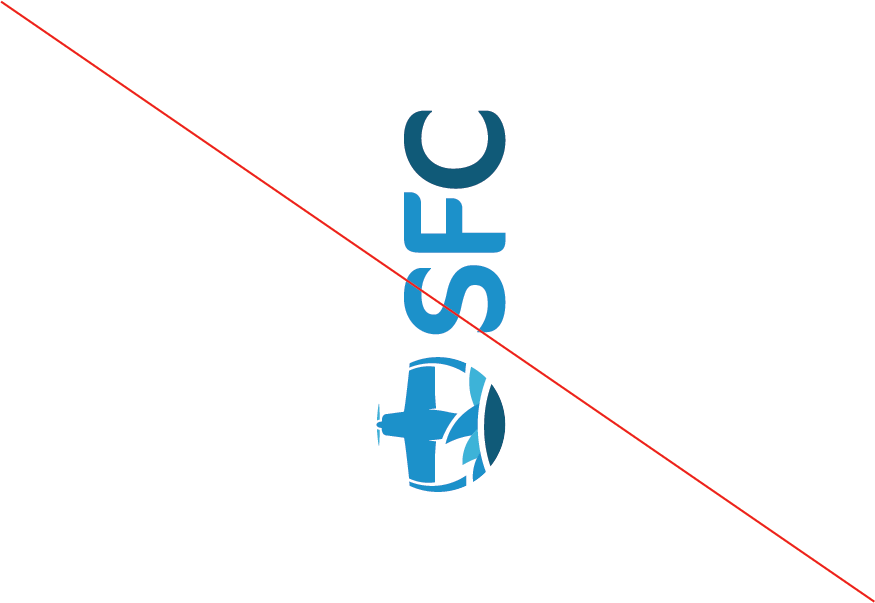 90 Degrees left angle of SFC Logo with Red Diagonal Line