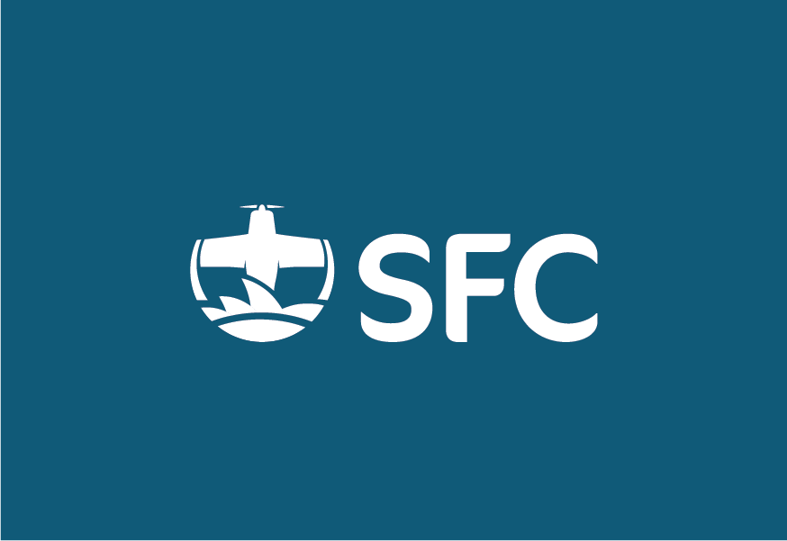 White SFC Logo on Blue Backgorund