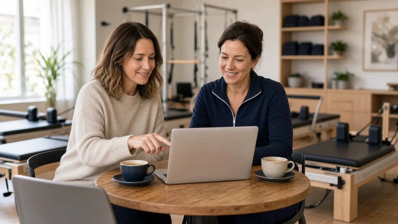 A Walla Velo expert reviewing a growth plan with a boutique studio owner