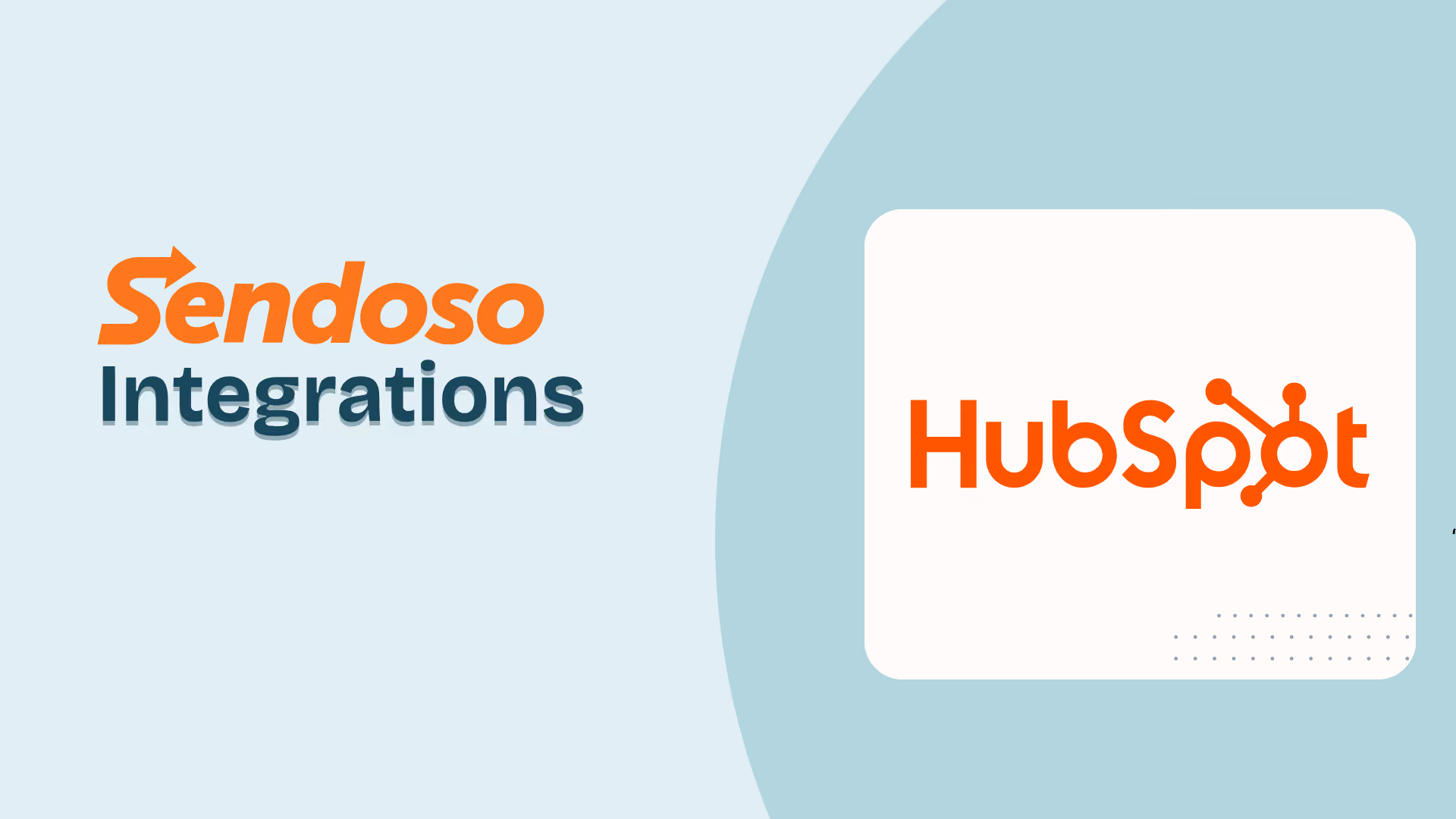 Sendoso Integrations text with HubSpot logo on a light blue background.