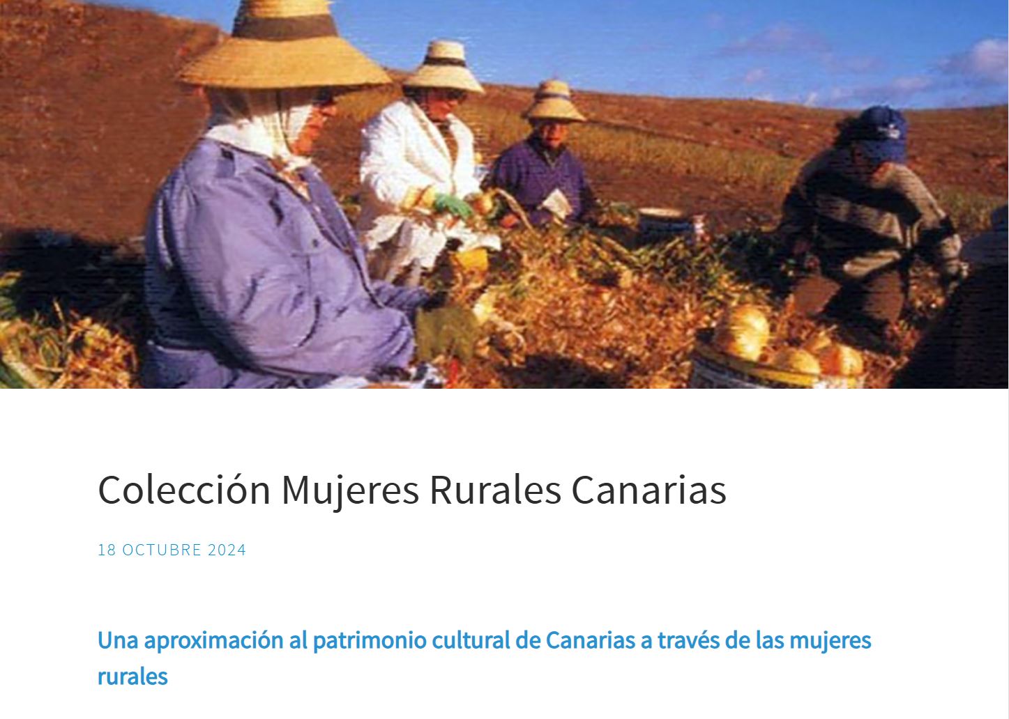 Imagen o logo de Una aproximación al patrimonio cultural de Canarias a través de las mujeres rurales