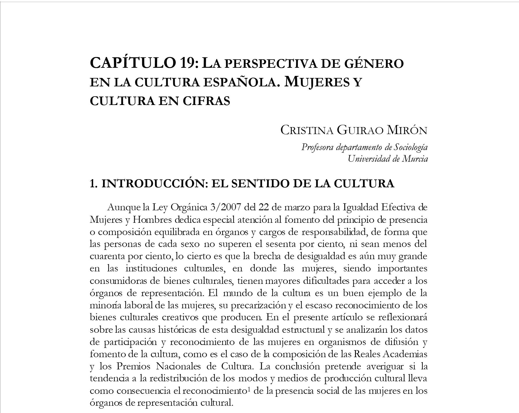 Imagen o logo de La perspectiva de género en la cultura española. Mujeres y cultura en cifras